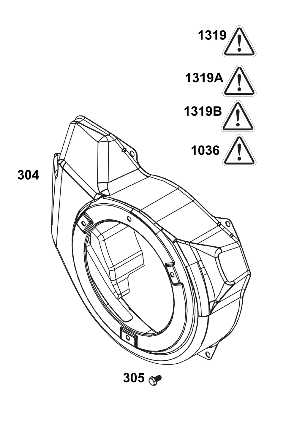 Blower Housing Group Diagram and Parts List for 19N132-0237-H1 100000 - 19Z999 Briggs and Stratton Engine